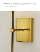 GobekUsa Black Brass Fabric Shade LED Wall Sconce for Bedroom & Mirror Decor