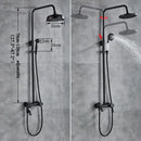 GobekUsa Black Bronze Bathroom Shower Set with 8" Rainfall Head - Wall Mounted