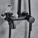 GobekUsa Black Bronze Bathroom Shower Set with 8" Rainfall Head - Wall Mounted