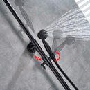GobekUsa Black Bronze Bathroom Shower Set with 8" Rainfall Head - Wall Mounted