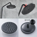 GobekUsa Black Bronze Bathroom Shower Set with 8" Rainfall Head - Wall Mounted