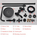 GobekUsa Black Bronze Bathroom Shower Set with 8" Rainfall Head - Wall Mounted