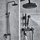GobekUsa Black Bronze Bathroom Shower Set with 8" Rainfall Head - Wall Mounted