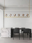 GobekUsa Black Bronze Copper Crystal Chandelier Lights for Kitchen Island Dining Decor