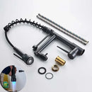 GobekUsa Black Bronze Dual Spout Kitchen Faucet with Pull Down Sprayer