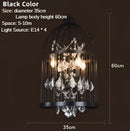 GobekUsa Iron Birdcage Crystal Chandelier: Spherical Pendant Light for Home Decor