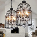 GobekUsa Iron Birdcage Crystal Chandelier: Spherical Pendant Light for Home Decor