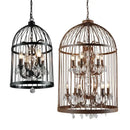 GobekUsa Iron Birdcage Crystal Chandelier: Spherical Pendant Light for Home Decor