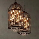 GobekUsa Iron Birdcage Crystal Chandelier: Spherical Pendant Light for Home Decor