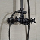 GobekUsa Black Bronze Rainfall Shower Faucet Set with 8" Head for Wall Mount