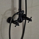 GobekUsa Black Bronze Rainfall Shower Faucet Set with 8" Head for Wall Mount