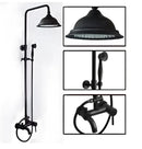 GobekUsa Black Bronze Rainfall Shower Faucet Set with 8" Head for Wall Mount
