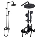 GobekUsa Black Bronze Rainfall Shower Faucet Set with 8" Head for Wall Mount