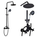 GobekUsa Black Bronze Rainfall Shower Faucet Set with 8" Head for Wall Mount