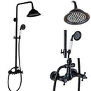 GobekUsa Black Bronze Rainfall Shower Faucet Set with 8" Head for Wall Mount