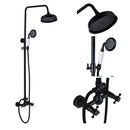 GobekUsa Black Bronze Rainfall Shower Faucet Set with 8" Head for Wall Mount