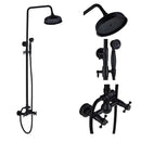 GobekUsa Black Bronze Rainfall Shower Faucet Set with 8" Head for Wall Mount