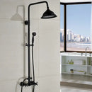 GobekUsa Black Bronze Rainfall Shower Faucet Set with 8" Head for Wall Mount