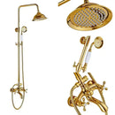 GobekUsa Black Bronze Bathroom Shower Mixer Tap with Long Spout and 8" Rainfall Head