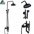 GobekUsa Black Bronze Bathroom Shower Mixer Tap with Long Spout and 8" Rainfall Head