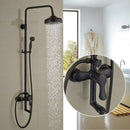 GobekUsa Black Bronze Bathroom Shower Mixer Tap with Long Spout and 8" Rainfall Head