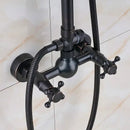 GobekUsa Black Bronze Bathroom Shower Mixer Tap with Long Spout and 8" Rainfall Head