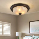 GobekUsa Black Bronze Ceiling Light with Frosted Glass Shade for Bedroom and Kitchen