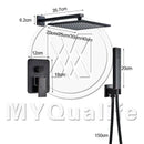 GobekUsa Black Bronze Shower Faucet Set with Rainfall Mixer Tap & 2-ways Valve