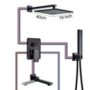 GobekUsa Black Bronze Shower Faucet Set with Rainfall Mixer Tap & 2-ways Valve
