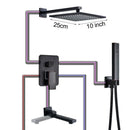 GobekUsa Black Bronze Shower Faucet Set with Rainfall Mixer Tap & 2-ways Valve