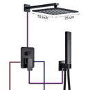 GobekUsa Black Bronze Shower Faucet Set with Rainfall Mixer Tap & 2-ways Valve