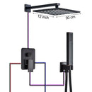 GobekUsa Black Bronze Shower Faucet Set with Rainfall Mixer Tap & 2-ways Valve