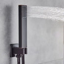 GobekUsa Black Bronze Shower Faucet Set with Rainfall Mixer Tap & 2-ways Valve