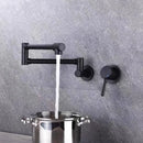 GobekUsa Black Brushed Gold Kitchen Faucet Wall Mounted Foldable Pot Filler Tap