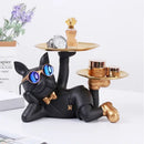 GobekUsa Bulldog Desktop Storage Statue: Multi-functional Office & Home Decoration Tray Decor