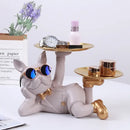 GobekUsa Bulldog Desktop Storage Statue: Multi-functional Office & Home Decoration Tray Decor