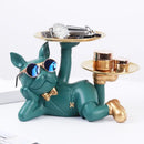 GobekUsa Bulldog Desktop Storage Statue: Multi-functional Office & Home Decoration Tray Decor