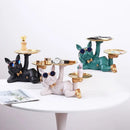 GobekUsa Bulldog Desktop Storage Statue: Multi-functional Office & Home Decoration Tray Decor