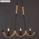 GobekUsa Black Candle Design Pendant Lighting Fixture - Rope Twisting Island Light, 3 Bulbs - Restaurant-Worthy