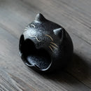 Black cartoon cat ceramic ashtray living room large capacity decor by Decorbites