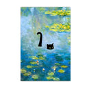 Black cat sunflower canvas wall art living room decor by Decorbites