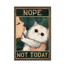 GobekUsa Black Cat Reading Music Poster for Home Decor