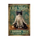 GobekUsa Black Cat Reading Music Poster for Home Decor