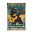 GobekUsa Black Cat Reading Music Poster for Home Decor