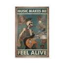 GobekUsa Black Cat Reading Music Poster for Home Decor