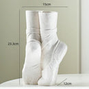 GobekUsa Ballet Shoes Vase: Realistic Dancer Portrait Sculpture for Home Decoration
