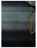 Wool Southwestern Lori Striped Area Rug 5x7 - Black Charcoal Gray