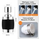 Black & chrome aluminum kitchen faucet 360 rotating splash nozzle by Decorbites