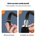 Black & chrome aluminum kitchen faucet 360 rotating splash nozzle by Decorbites