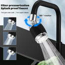 Black & chrome aluminum kitchen faucet 360 rotating splash nozzle by Decorbites